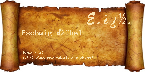 Eschwig Ábel névjegykártya
